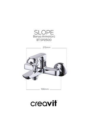 Creavit Slope Krom Banyo Bataryası SP2500