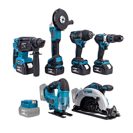 YEDİLİ SET MK800 (POWERBANK&LED+ Ş.Hilti+Ş.spral+S.Sıkma+13mm Ç.Mandren+Ş.Dekupaj+Sunta Kesme)