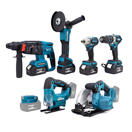 YEDİLİ SET MK350 (POWERBANK&LED+ Ş.Hilti+Ş.spral+S.Sıkma+13mm Ç.Mandren+Ş.Dekupaj+Sunta Kesme) 