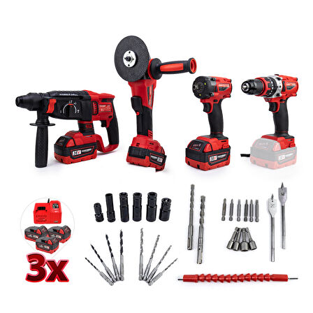 DAWREEK  DÖRTLÜ SET MW350R (13mm Ç.Mandren+S.Sıkma+Ş.Spral+Ş.Hilti)