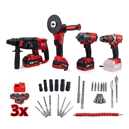 DÖRTLÜ SET MW600R (13mm Ç.Mandren+S.Sıkma+Ş.Spral+Ş.Hilti) 