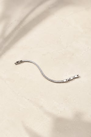 Balenbi Jewelry Kadın Sıra Taşlı Tenis Model Kararmaz Çelik Bileklik Gümüş Renk 1124
