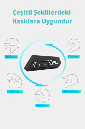 Wearfitpro BT22 Bluetooth 5.0 Destekli Kask Kulaklığı İntercom Motosiklet Kulaklığı