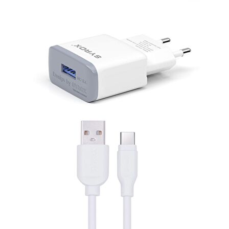 Syrox Q22 Type-C Hızlı Şarj Aleti Beyaz