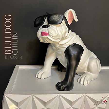 güneş gözlüğü heykeli bulldog Figür Dekoratif Obje ve Biblo masa dekorasyon salon ofis Aksesuarları