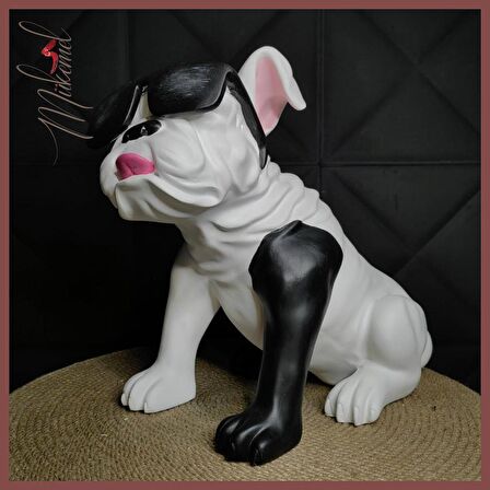 güneş gözlüğü heykeli bulldog Figür Dekoratif Obje ve Biblo masa dekorasyon salon ofis Aksesuarları