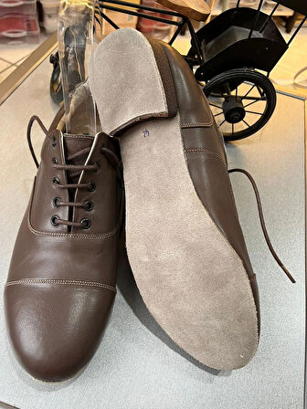 Kahverengi Hakiki Deri Erkek Tango/Dans ve Salon Ayakkabısı – Zamanını Aşan Adım