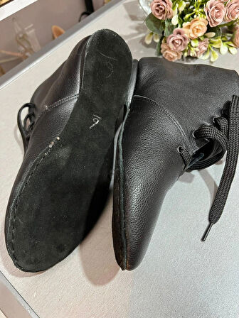 SİYAH DERİ DANS BOTU- BAĞCIKLI-SÜET TABAN - TÜM DANSLAR İÇİN UYGUNDUR.