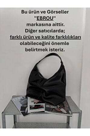 Kadın Siyah Büyük Boy Omuz ve Tote Çanta - Geniş Hacim