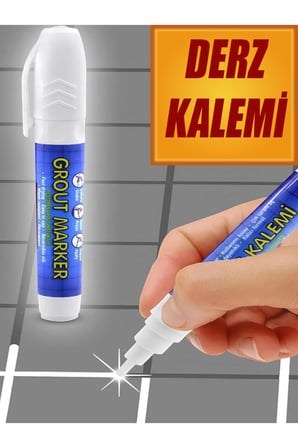 Mermer Fayans Derz Dolgusu Boyama Boyası Kalemi Beyaz Hızlı Kuruyan Su Bazlı Kokusuz Kalıcı Yenileme
