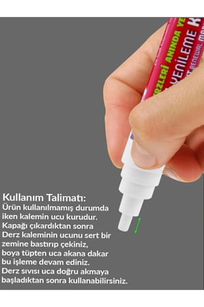 Mermer Fayans Derz Dolgusu Boyama Boyası Kalemi Beyaz Hızlı Kuruyan Su Bazlı Kokusuz Kalıcı Yenileme
