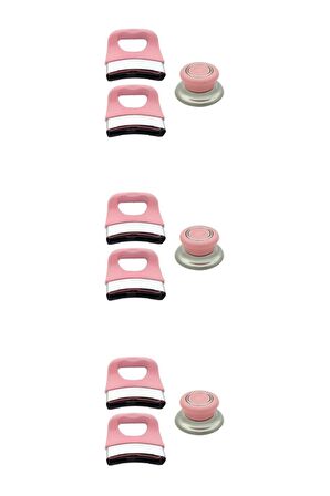 Toz Pembe Tencere Tava Kulp Seti 3'lü Set Sap Kulp Tutamak Seti Tencere Sapı (3 Adet Set)