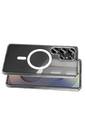 Bezos Samsung Galaxy S25 Ultra Uyumlu Kılıf Magneticsafe Şeffaf Silikon - Şeffaf BTKFZ