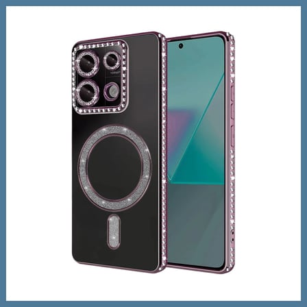 Bezos Redmi 13C Uyumlu Joke Simli Magneticsafe Kılıf - Pembe BTKFZ