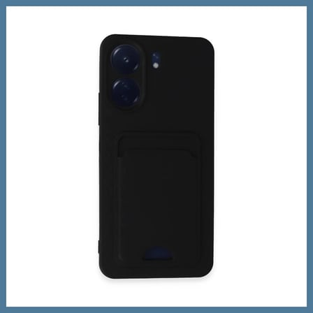 Bezos Redmi 13C Uyumlu Kılıf Kelvin Kartvizitli Silikon - Siyah BTKFZ
