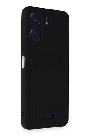 Bezos Redmi 13C Uyumlu Kılıf Kelvin Kartvizitli Silikon - Siyah BTKFZ