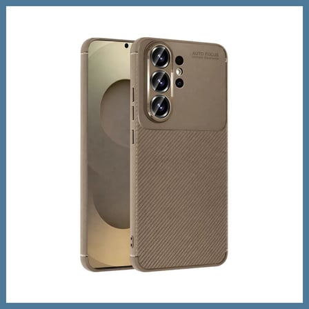 Bezos Samsung Galaxy S26 Ultra Uyumlu Auto Focus Karbon Kapak - Kahverengi BTKFZ