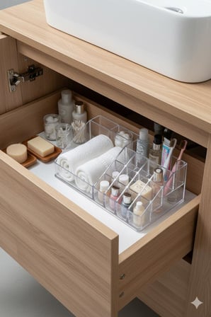 Bezos Şeffaf Akrilik Banyo Kozmetik Düzenleyici Organizer 13x22x8 cm BTKFZ