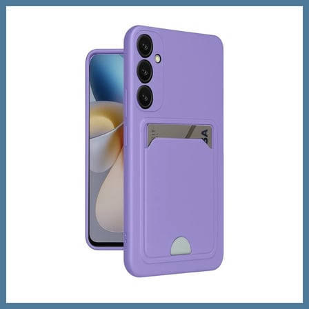 Bezos Samsung Galaxy A55 5G Uyumlu Kılıf Kelvin Kartvizitli Silikon - Lila BTKFZ