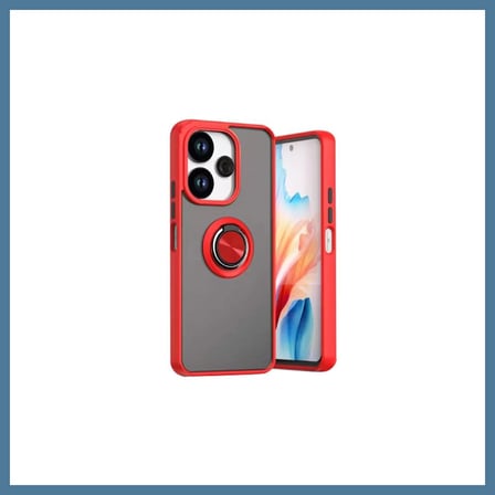 Bezos Redmi 13 4G Uyumlu Kılıf Montreal Yüzüklü Silikon Kapak - Kırmızı BTKFZ