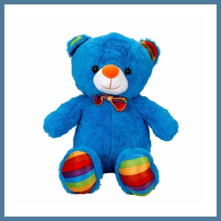 Bezos Oturan Kurdeleli Renkli Peluş Ayı 30 cm BTKFZ