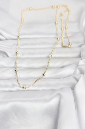 CM 14K Gold Renk Top Zincir 60 cm Kadın Kolye 5886