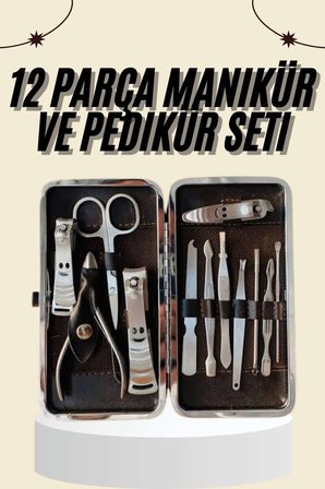 Tırnak Bakımı Tırnak Makası Profesyonel 12 Parça El Ayak Manikür Pedikür Set