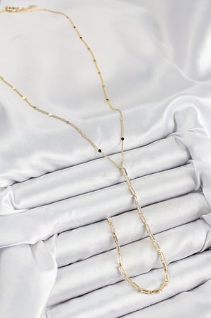 Pirinç Zirkon Taşlı Model Gold Renk Y Kolye 5886