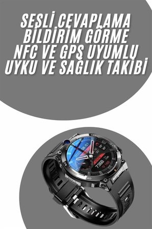 Akıllı Saat Yeni Model Sesli Asistan Bildirim Görme Bluetooth Bağlantılı Müzi