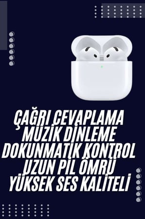 Bluetooth Kulaklık Beyaz Çağrı Cevaplama Dokunmatik Kontrol Kablosuz