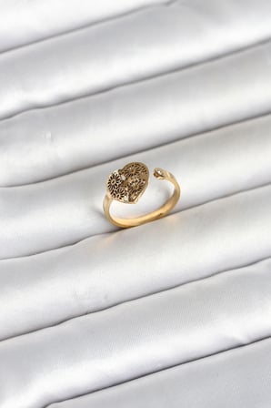 316L Çelik Gold Renk Kalp Model Kadın Yüzük 5886