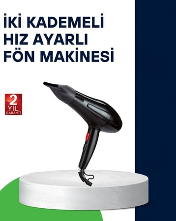2200W Saç Kurutma Makinesi Soğuk ve Sıcak Üfleme Fonksiyonlu