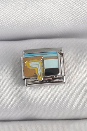 316L Çelik Gümüş Renk Renkli Portre Model Nomination Charm 5886