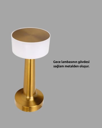 Modern USB'li Kablosuz Masa Lambası – Minimalist Tasarım 3 Farklı Parlaklık