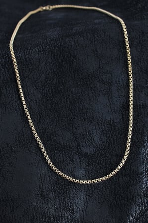 316L Çelik Örme Zincir Model Gold Renk Erkek Kolye 5886