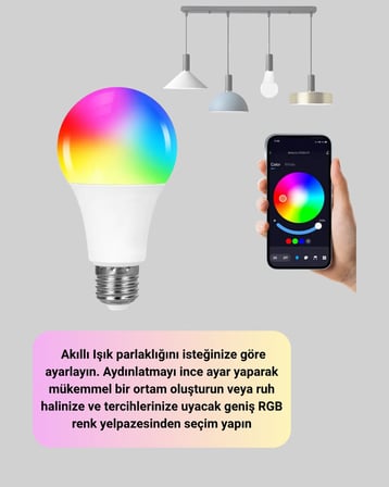 RGBW Teknolojili Akıllı LED Ampul Zamanlayıcılı