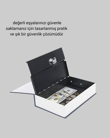 Gizli Kitap Kasa – Metal Gövdeli Anahtarlı
