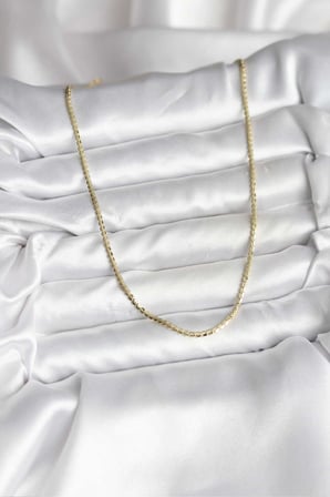 14K Gold Renk Kaplama Ezme Zincir Model CM Kadın Kolye 5886