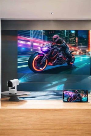 Akıllı Projeksiyon Powerbankli Taşınabilir Sinema Projektörü 4k HD Kaliteli