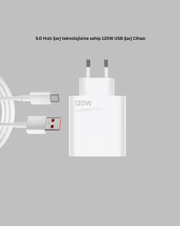 120 Watt Güçlü Hızlı Şarj Adaptörü Huawei P30 P40 Mate 20 Pro Uyumlu
