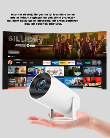 Oyun Konsolu Uyumlu Kablosuz Projeksiyon Cihazı Ev Sinema Deneyimi
