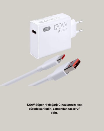 120W Mi Turbo Akıllı Tanıma Çipli Hızlı Şarj Cihazı Taşınabilir ve Dayanı
