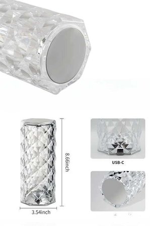 Yeni Nesil Modern Kristal Masa ve Gece Lambası Dokunmatik Renk Değiştirebilen