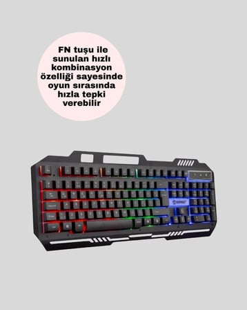 RGB Aydınlatmalı Oyuncu Klavye Mouse – Mekanik Hissiyat Maksimum Kontrol