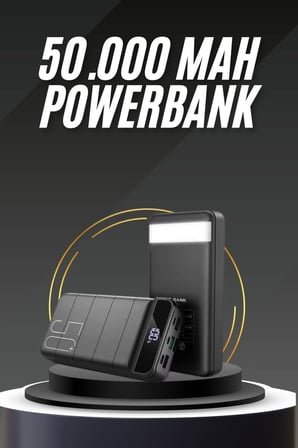 50.000 Mah Led Dijital Göstergeli USB Çıkışı Powerbank