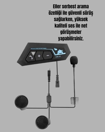 Bluetooth 5.0 Motosiklet Kask Kulaklık Eller Serbest ve Müzik Özellikli