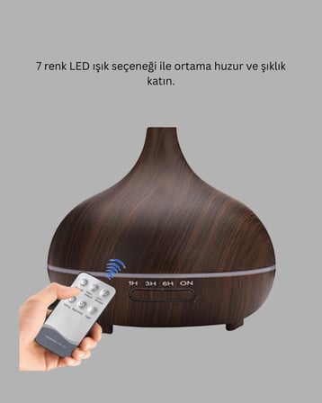 BN01 Uçucu Yağ Uyumlu Renkli LED Işıklı Nemlendirici