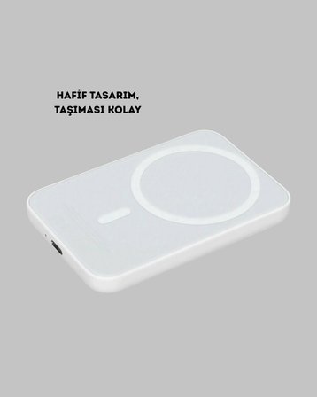 5000mAh Manyetik Powerbank – iPhone Serisi İçin Taşınabilir Kablosuz Şarj Cih