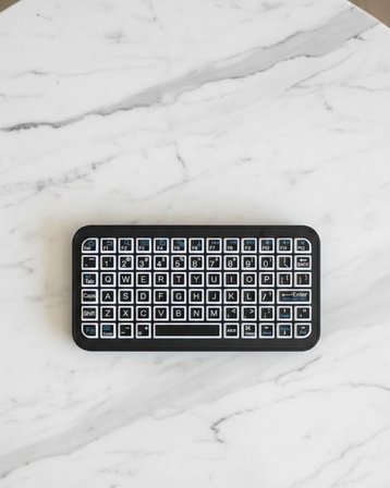 Siyah Kablosuz Mini RGB Işıklı Klavye Bluetooth 5.2 İnce Tasarım