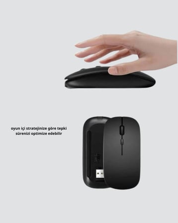 Kablosuz Oyuncu Mouse – Gelişmiş Optik Sensör Profesyonel ve Oyun Kullanımına